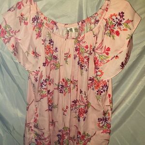 Terra & Sky Pink Floral Blouse 1X